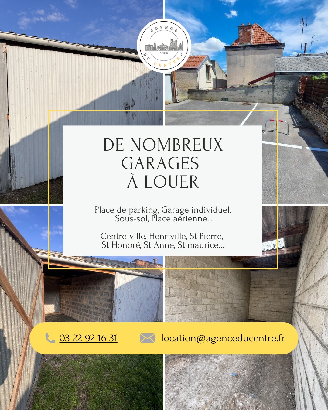 Agence - 🚗 GARAGES & PLACES DE PARKING À LOUER – AMIENS 🅿️ 🔹 St-Honoré ...