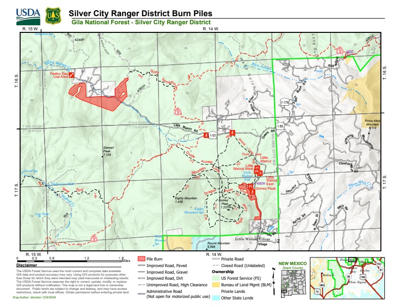 Prescribed burns planned near Silver City, New Mexico