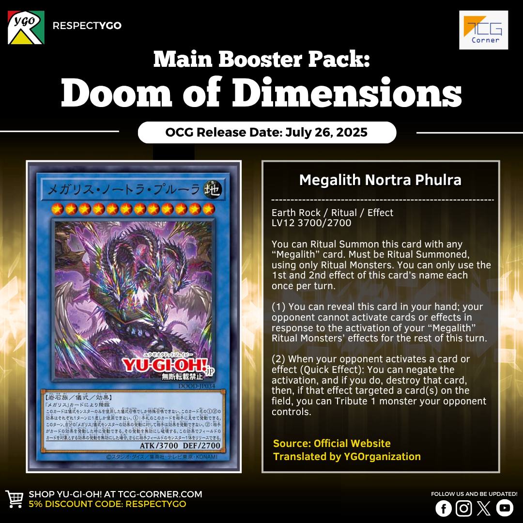 yugioh megalith cards Aratron - IGAS-EN040 - Super Rare negate that activation OCG: DOOD - Megalith |