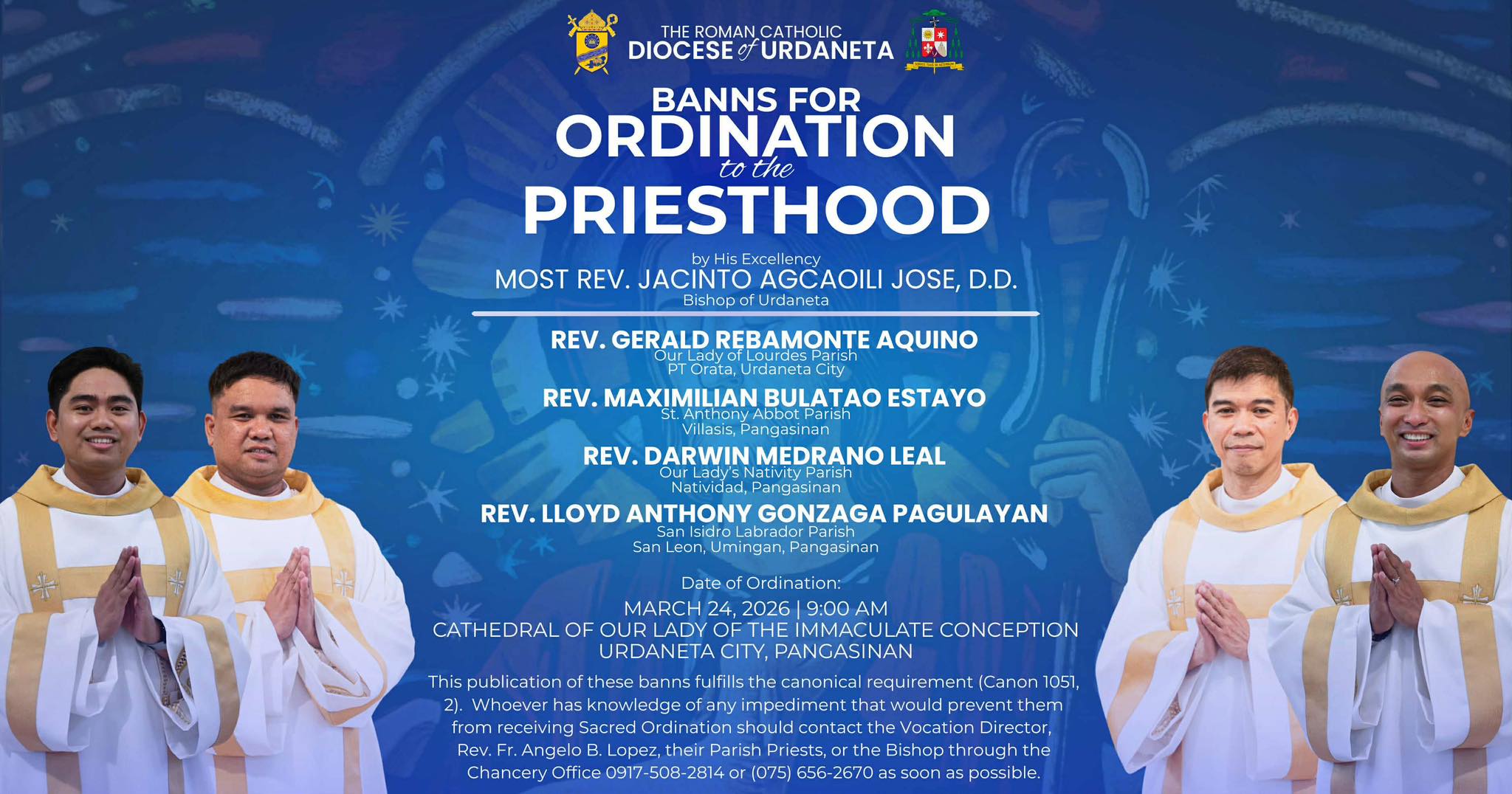 BANNS FOR ORDINATION... - Roman Catholic Diocese of Urdaneta | Facebook