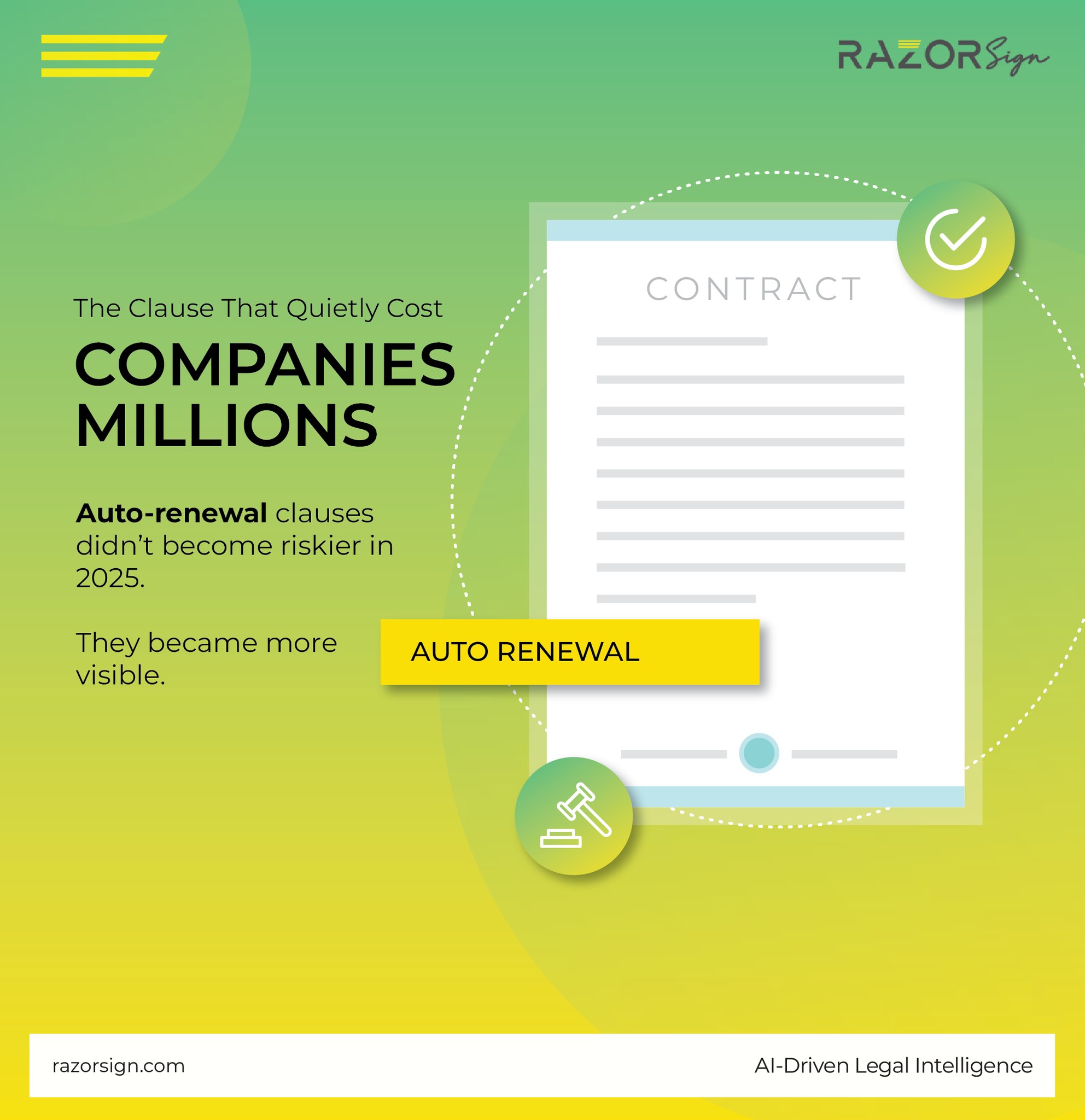 Practice - Auto-renewal clauses didn’t become riskier in 2025. They ...
