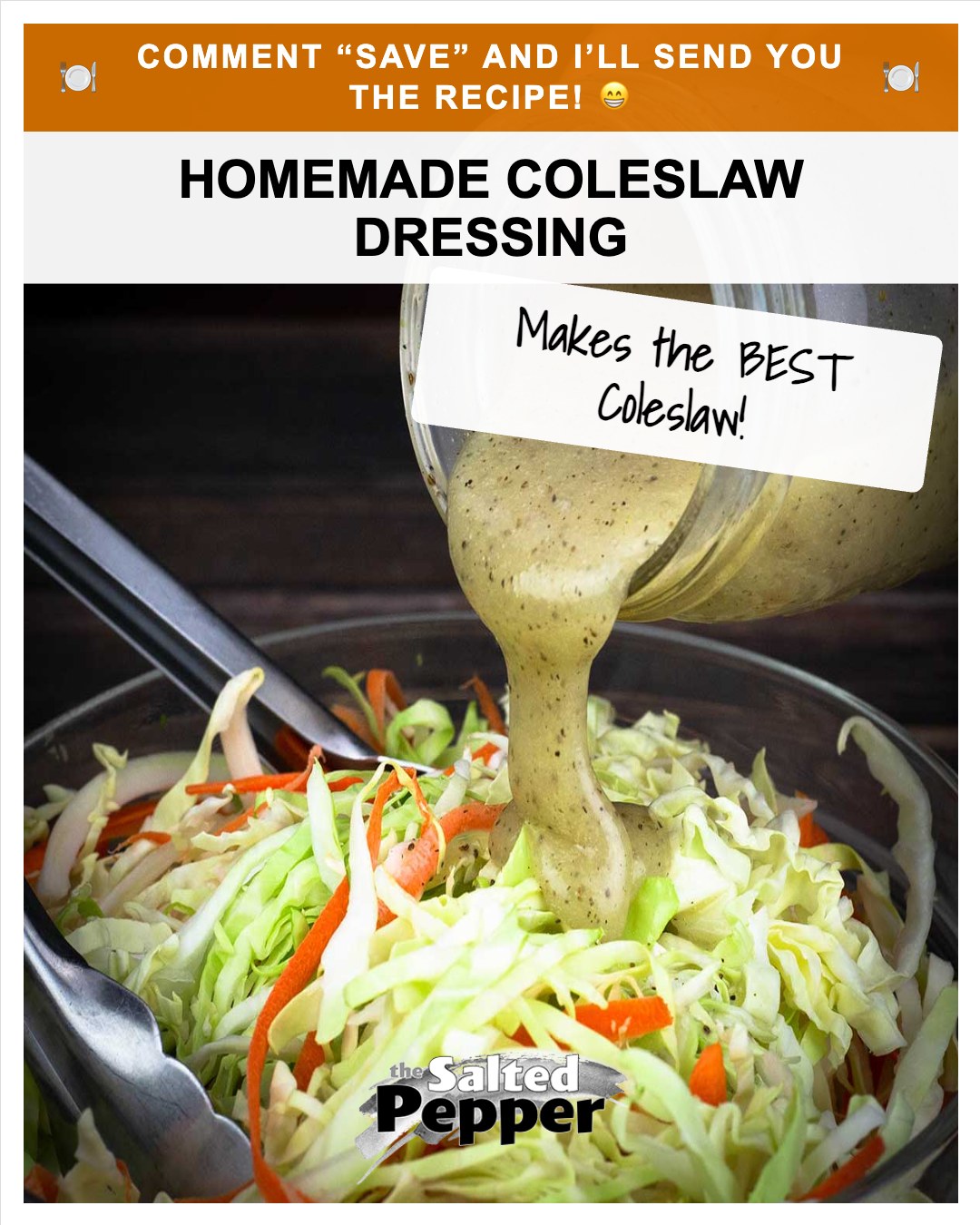 It is so easy to make your own coleslaw dressing and add it to your favorite mix or shred your own for the freshest and tastiest coleslaw ever! The dressing can be