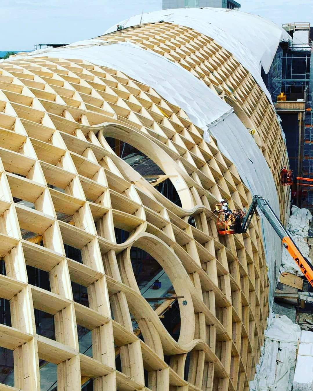 A double-curved timber shell... - BET Concept Archi