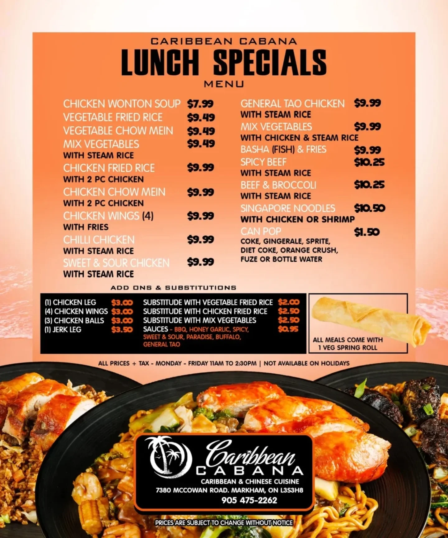 Caribbean Cabana Lunch Specials Monday... - Caribbean Cabana | Facebook