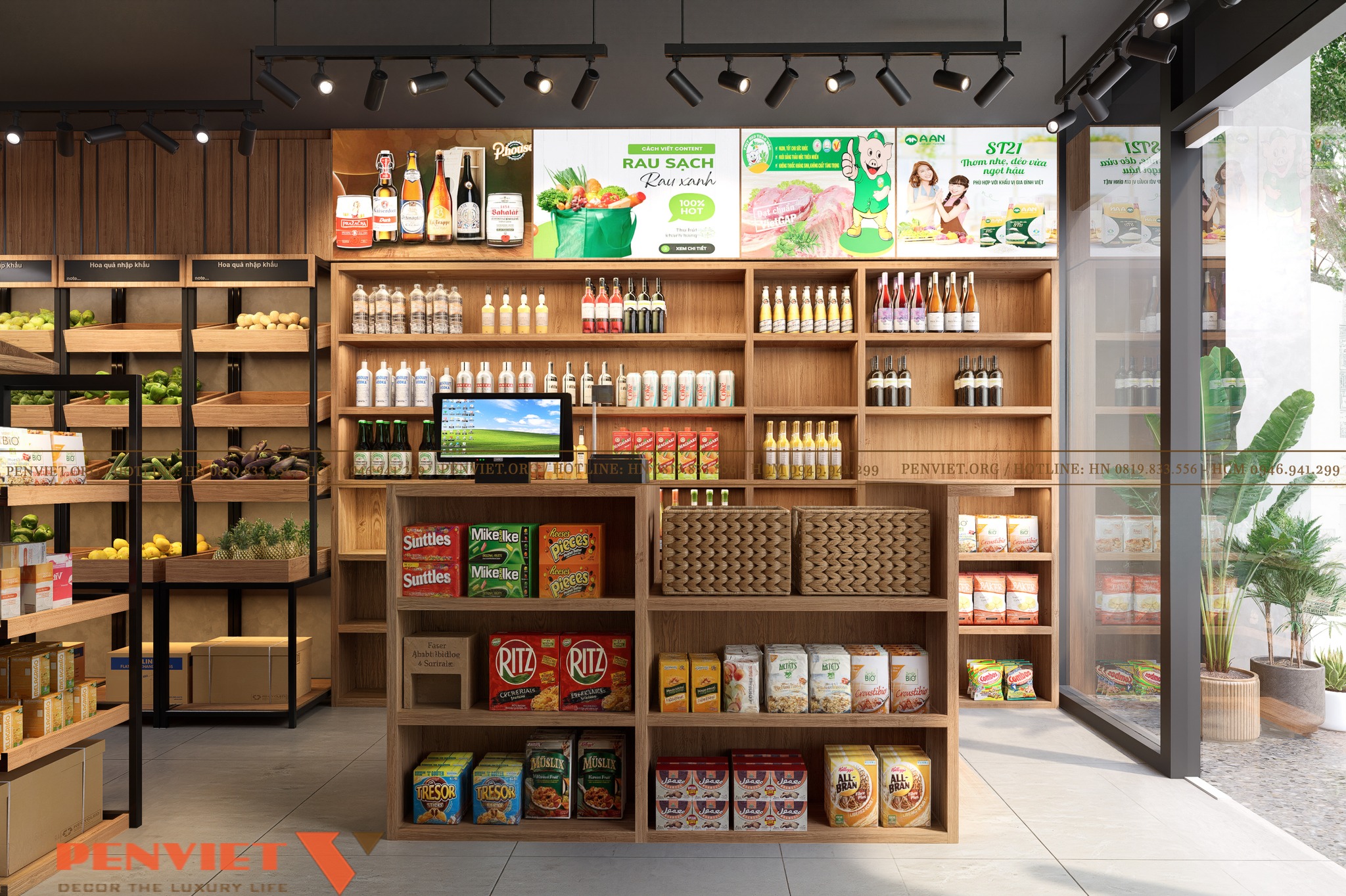 Thiết kế nội thất siêu thị mini | Hanoi