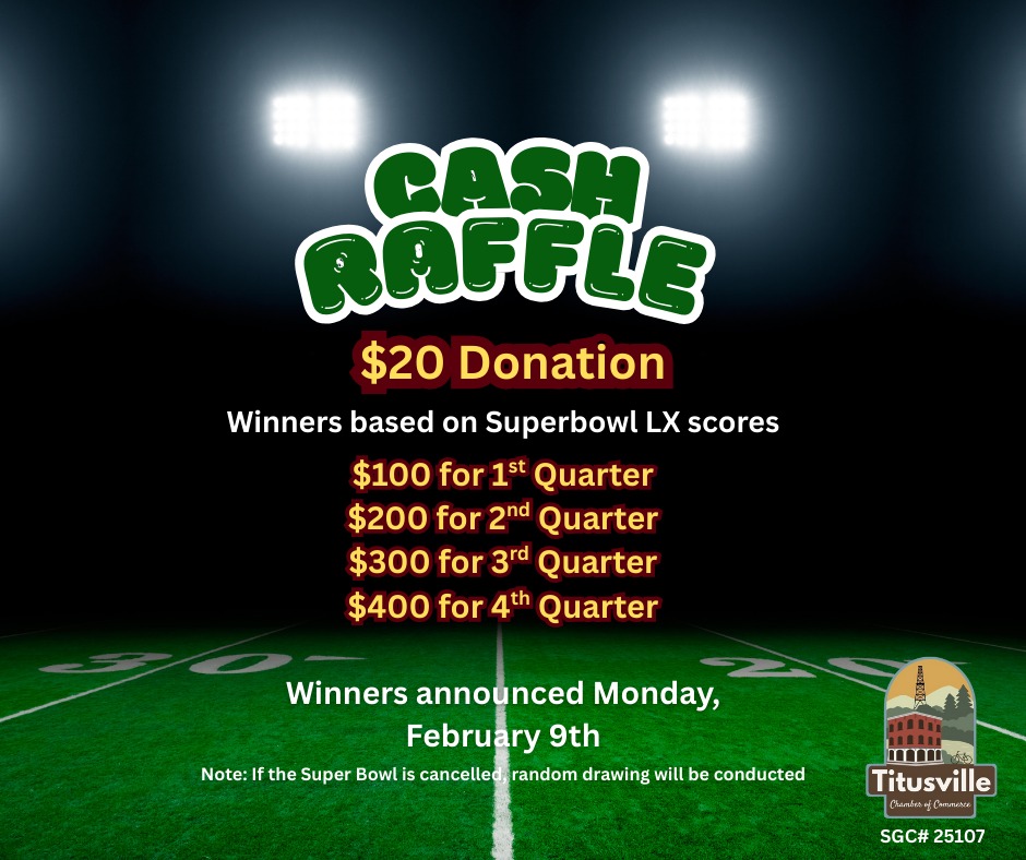 Titusville - 🏈 Super Bowl LX Update! 🏈 Now that we know who’s heading ...