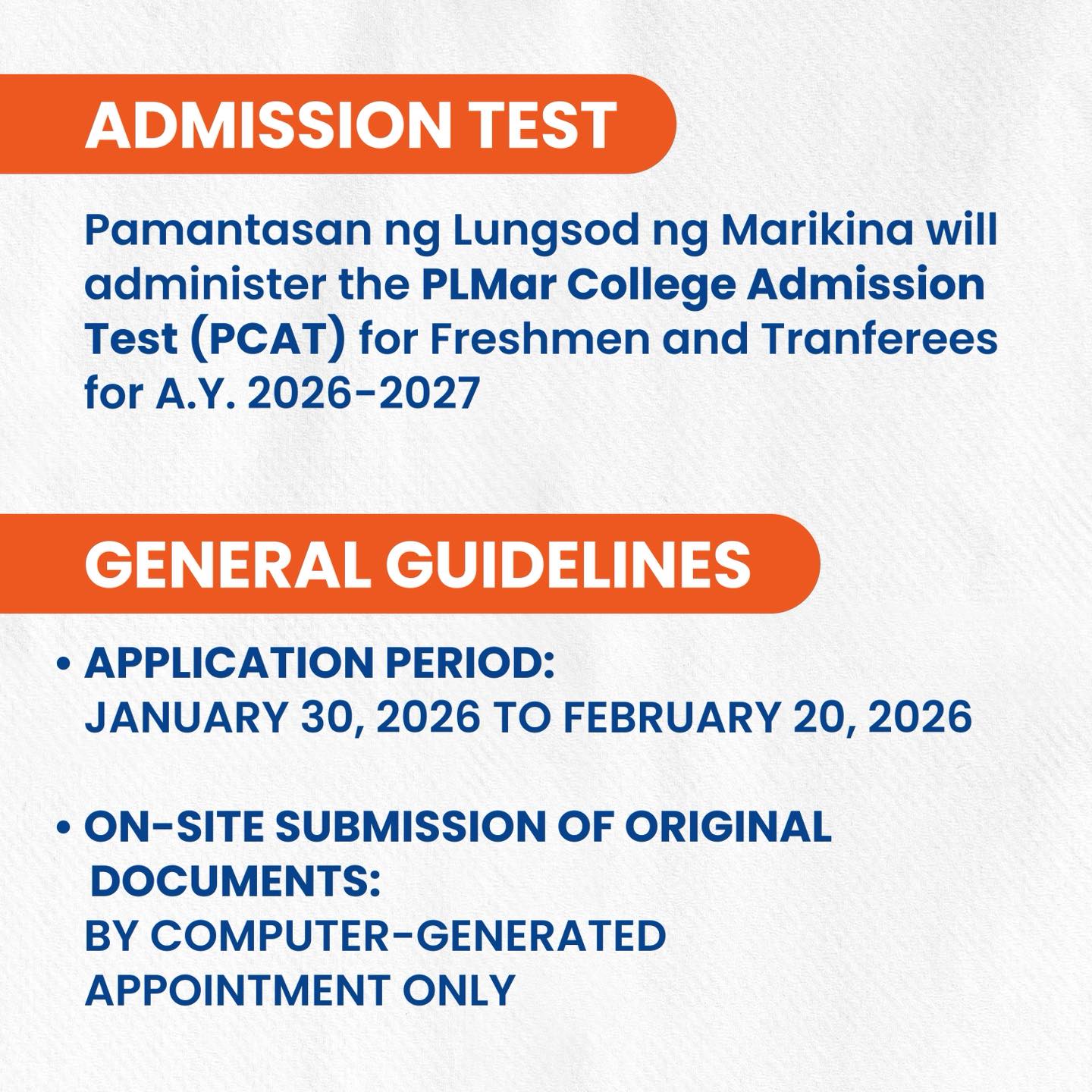 Marikina PIO - 𝐁𝐀𝐒𝐀𝐇𝐈𝐍 | 𝐏𝐋𝐌𝐚𝐫 𝐂𝐨𝐥𝐥𝐞𝐠𝐞 𝐀𝐝𝐦𝐢𝐬𝐬𝐢𝐨𝐧 (𝐀.𝐘.... | Facebook