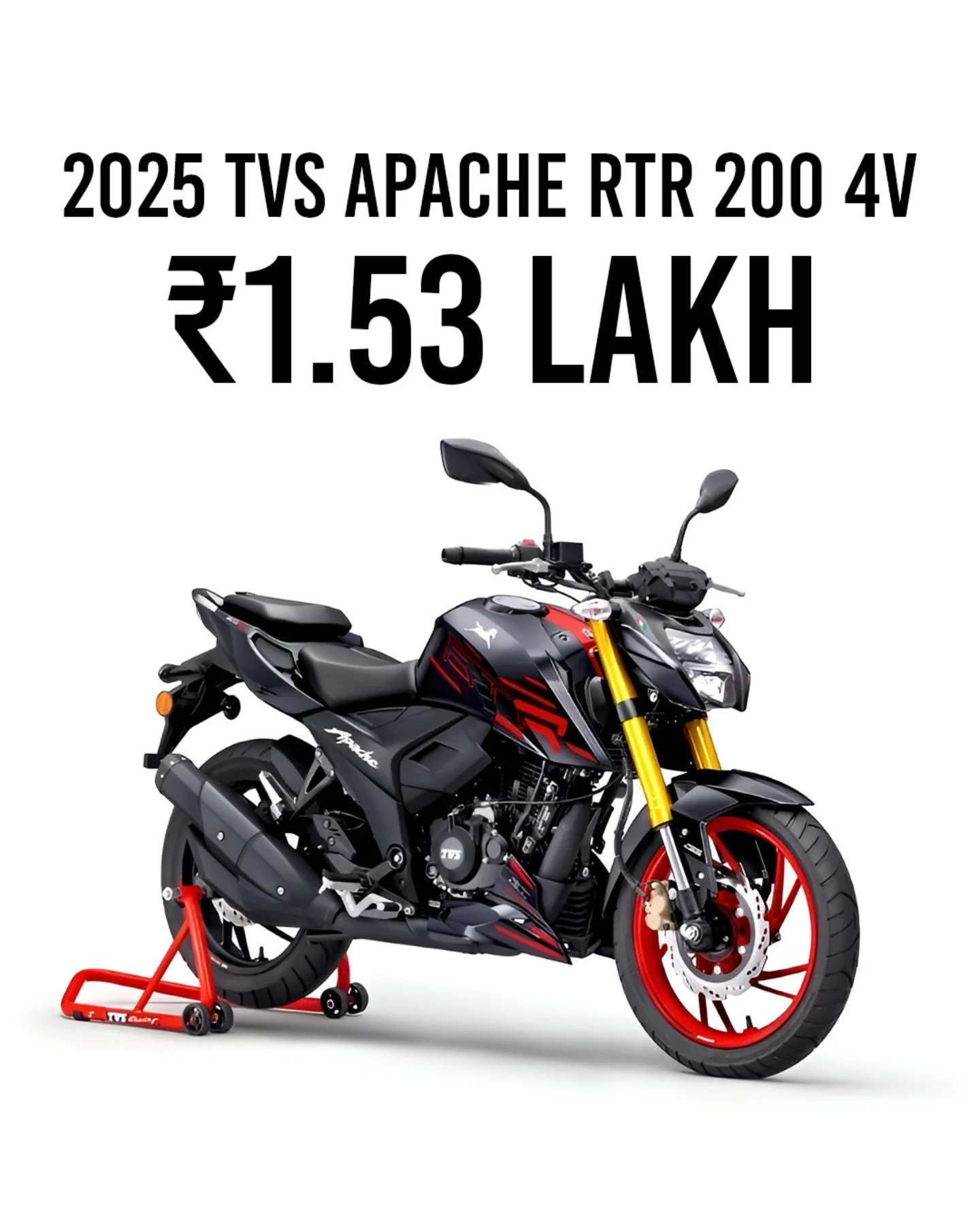 PowerDrift - TVS has launched the updated Apache RTR 200 4V at ₹1.53 ...