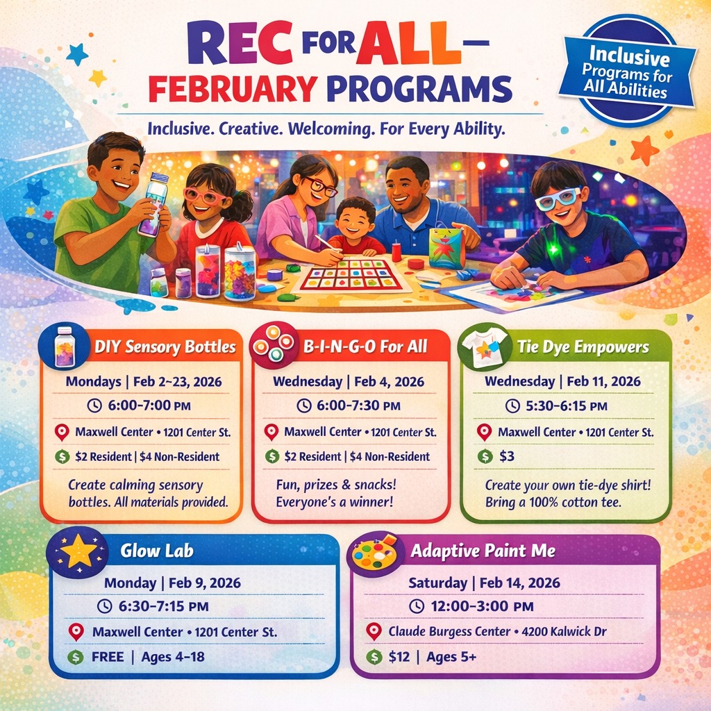 Deer - 💙 Rec for All – February Programs | Deer Park Parks & Recreation ...