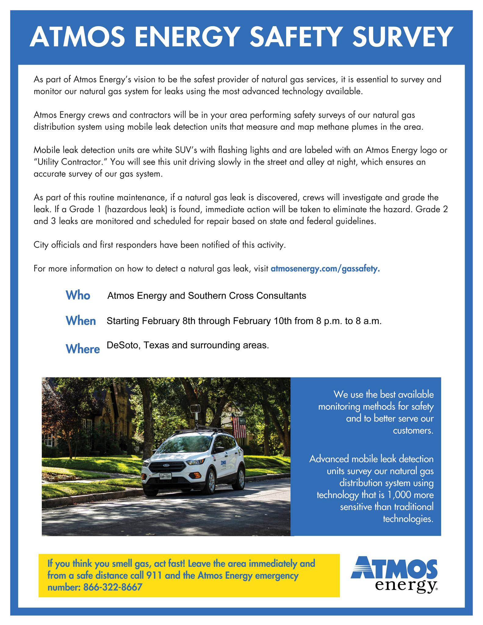 City - 🚨 Community Notice: Atmos Energy Safety Surveys From February 8 ...