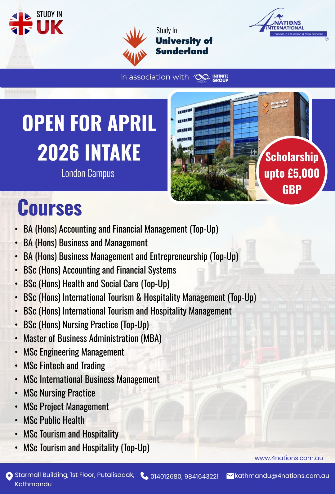 4Nations - Study in the UK – April 2026 Intake Now Open! 🇬🇧 University ...