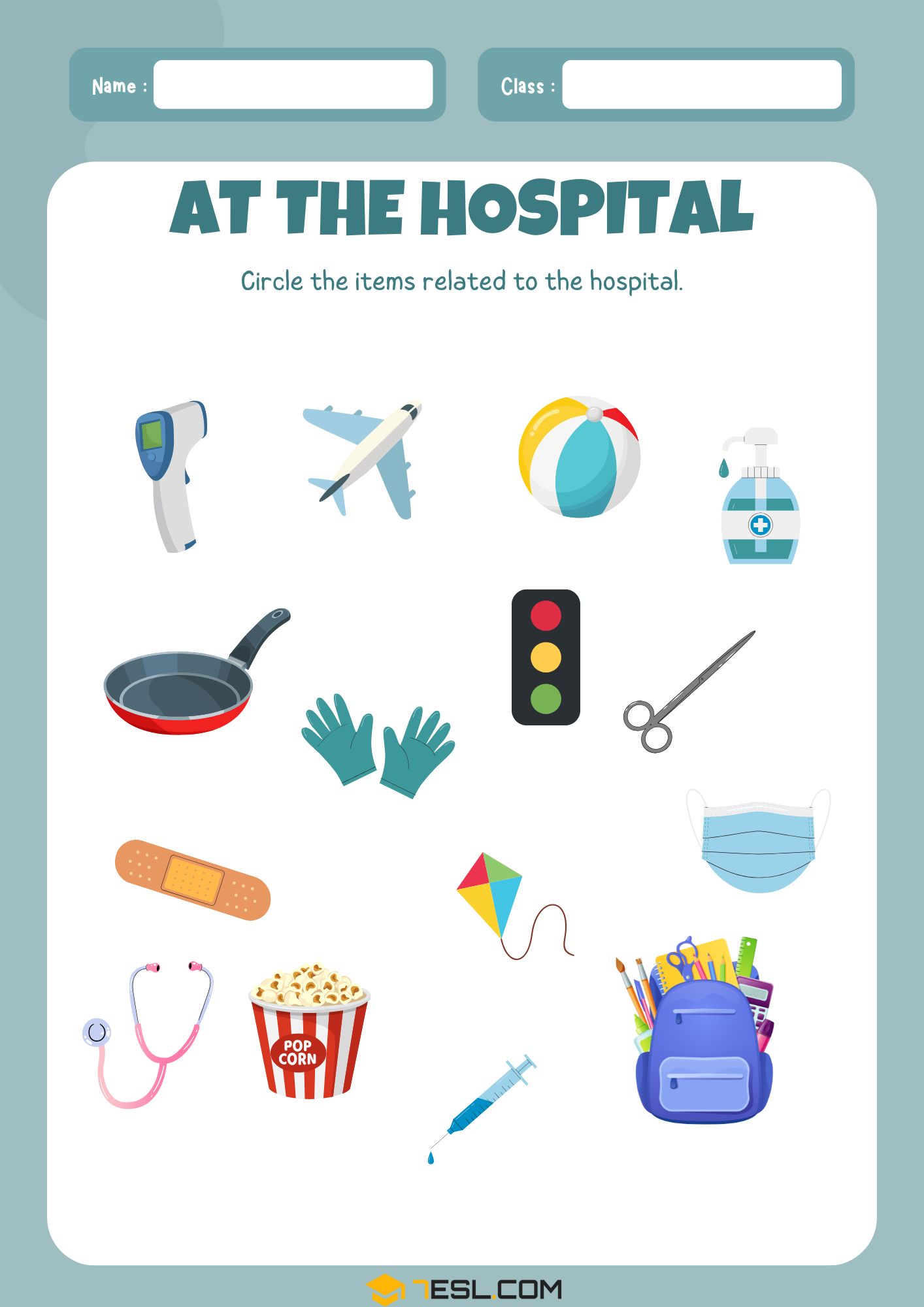 At the Hospital Worksheets!!... - 7ESL AI: Learn English | Facebook