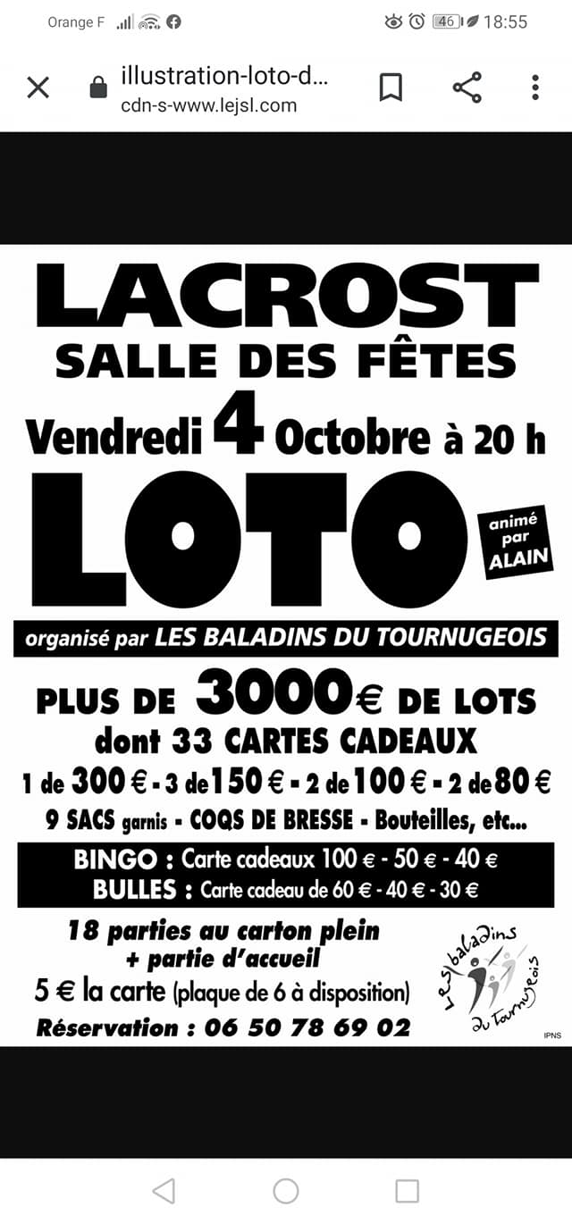 Loto Bingo Dans Le 39 Ce Week end