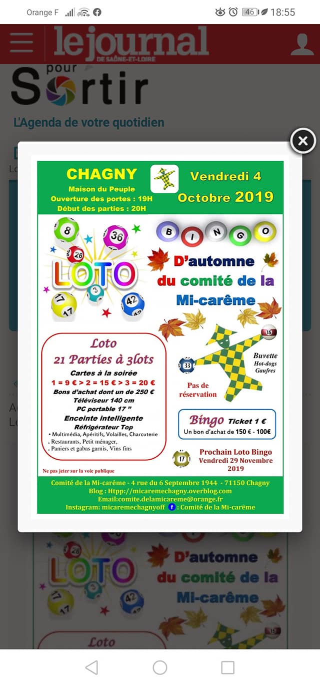 Loto Bingo Dans Le 39 Ce Week End