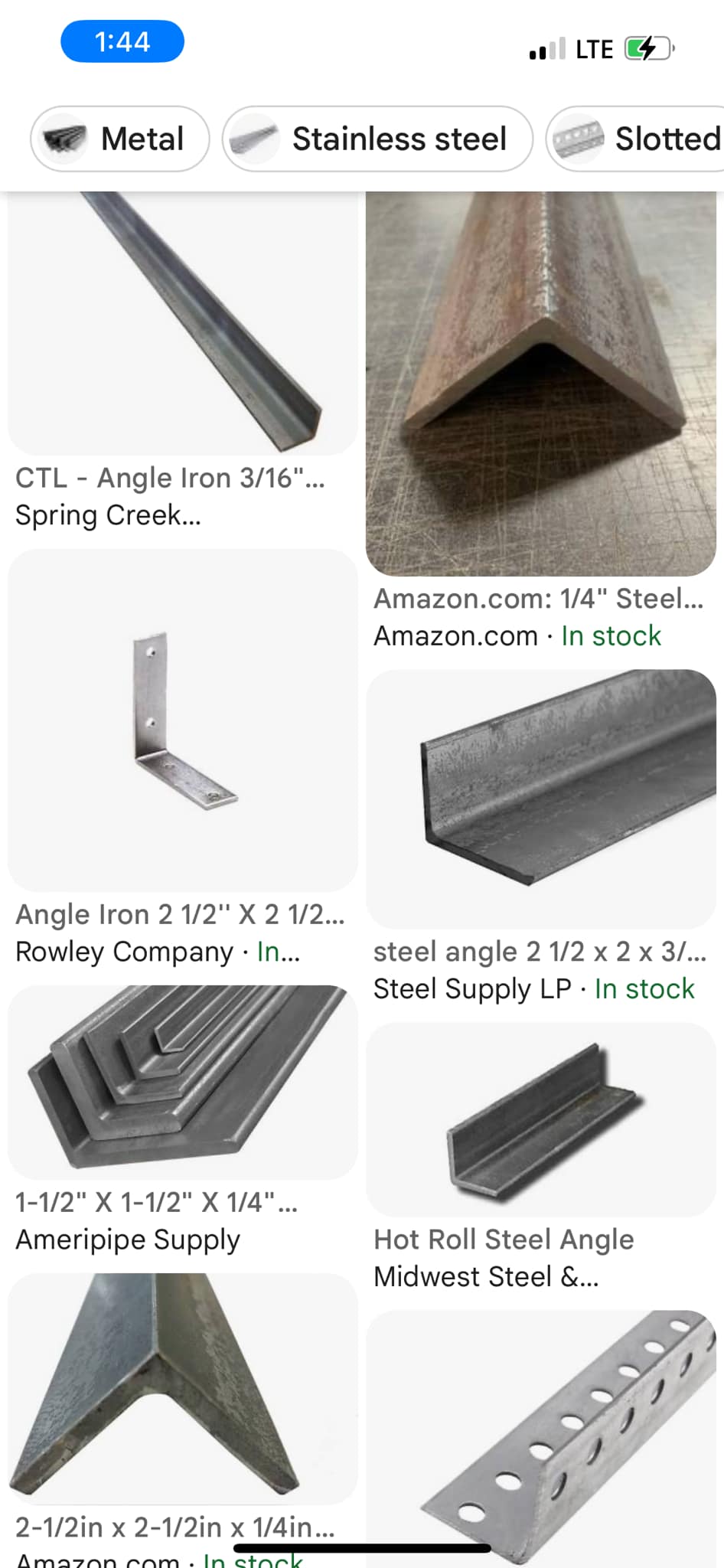 2-1/2 X 2-1/2 X 1/4 ANGLE 6061-T6 ASTM B308