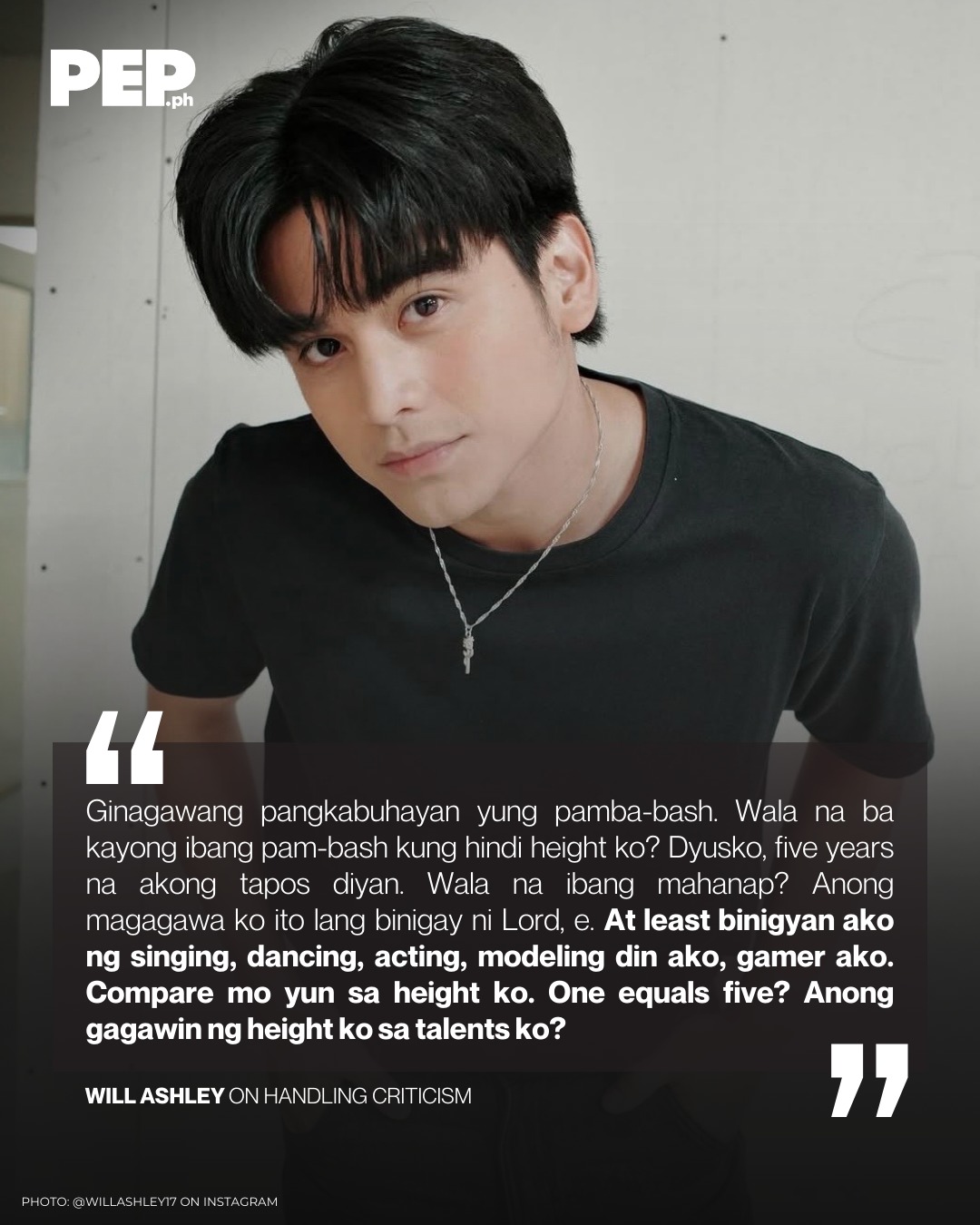 pep.ph - Will Ashley responds to bashers about his height,... | Facebook