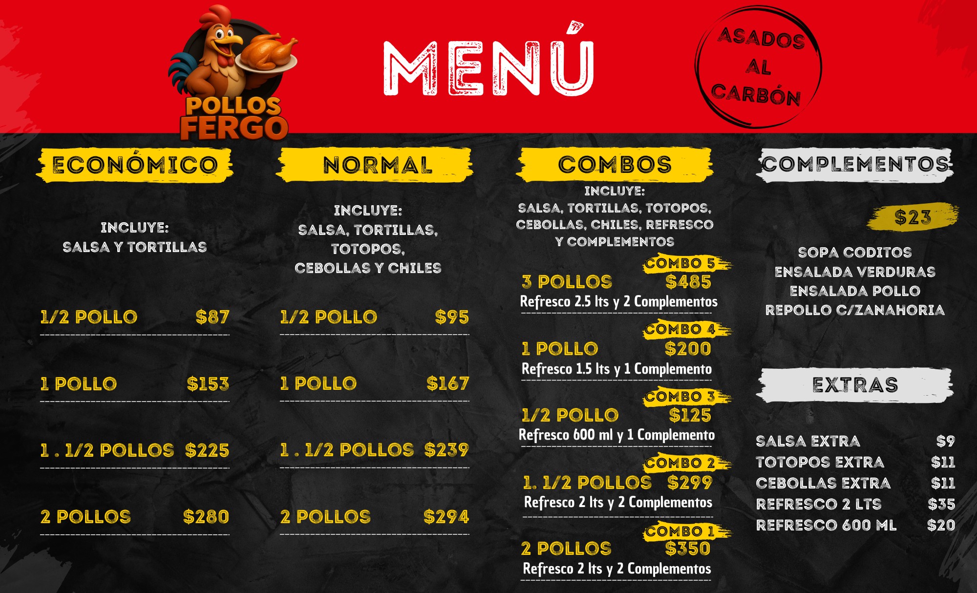 Pollos - 🔴 ¡ESTIMADOS CLIENTES! 🔴 Les compartimos el menú de Pollos ...