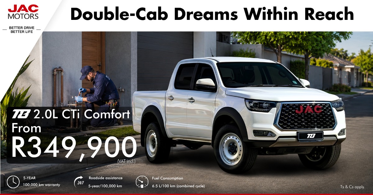 JAC - Test drive the new T8 2.0L CTi Comfort at your nearest JAC