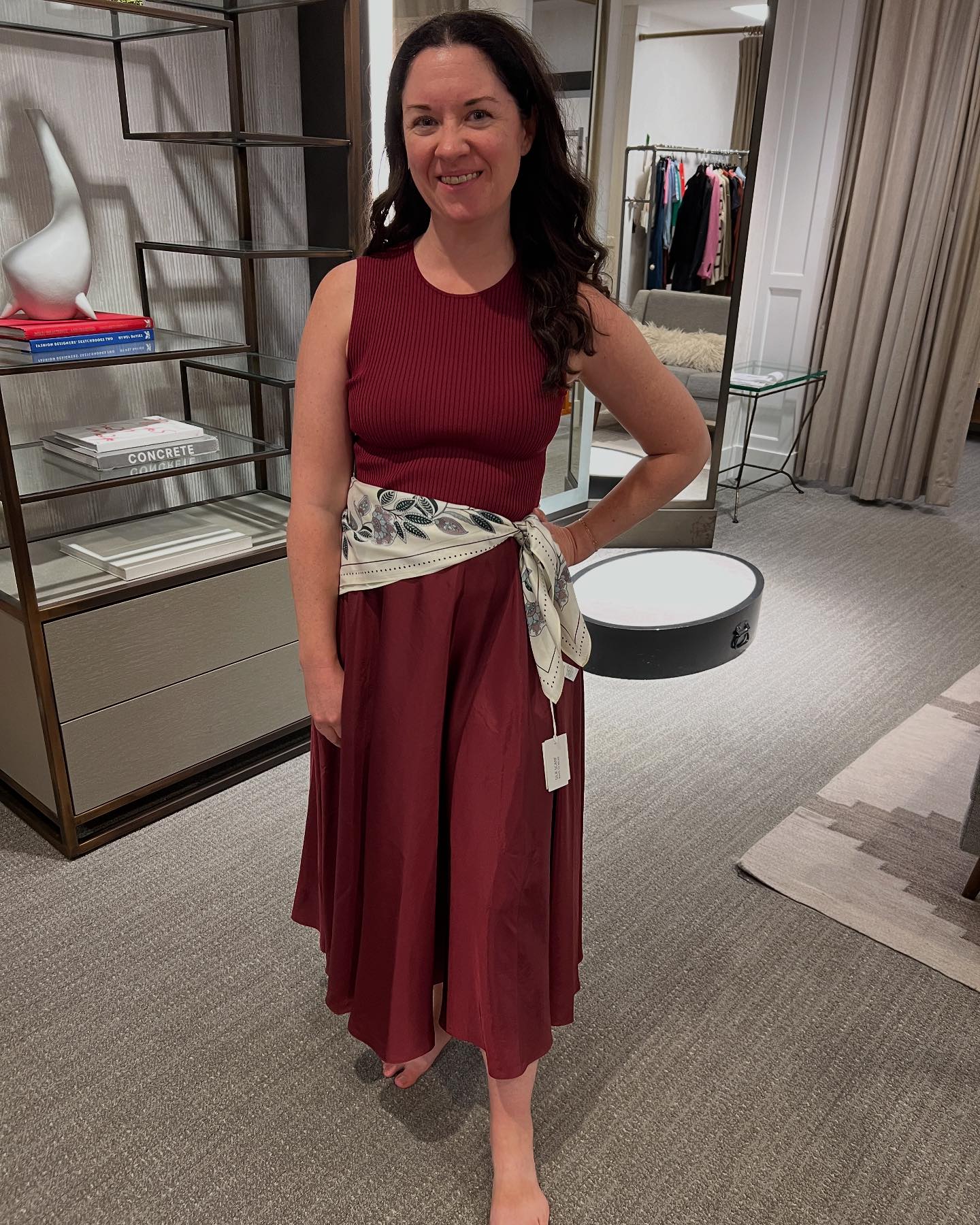 dress to wear with cowboy boots Red Amazon Dress and White Cowboy Boots for Valentine's Day