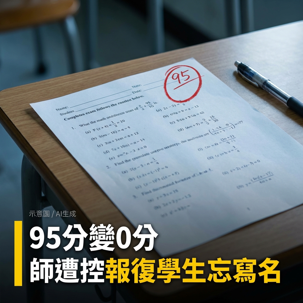 我是台中人 - 考卷沒寫名字頂多扣5分吧？ 台中這位老師大手一揮直接「95變0分」📉 被投訴後回鍋的這波操作，針對性會不會太強烈... 這劇情 ...