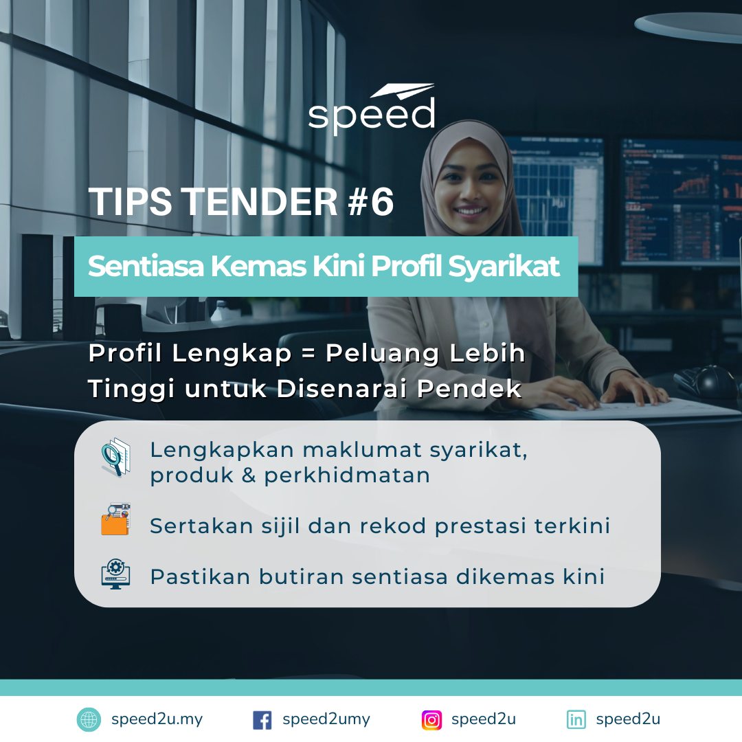 Speed2u - 📌 Tips Tender #6 – Kemas Kini Profil Syarikat #Pembekal, nak ...