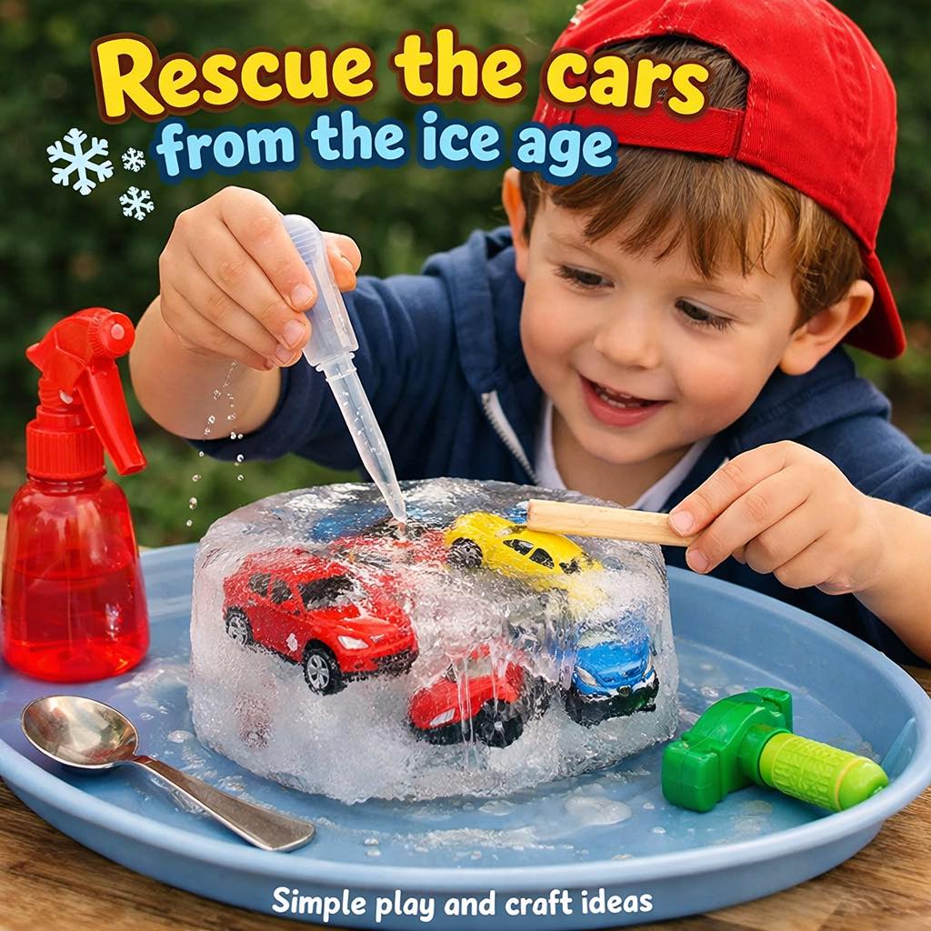 Simple - 🧊🚗 Rescue the Cars from the Ice Age! 🚗🧊 What you need: ️ Toy ...
