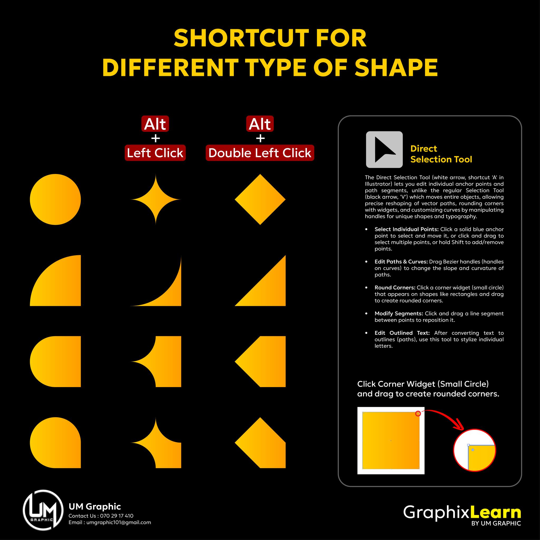 UM - GraphixLearn 📚🪄🎨 🟡Shortcut Different Type of Shape 🔷 | Adobe ...