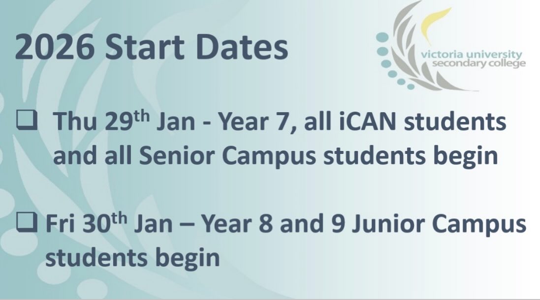 VUSC 2026 start... - Victoria University Secondary College | Facebook