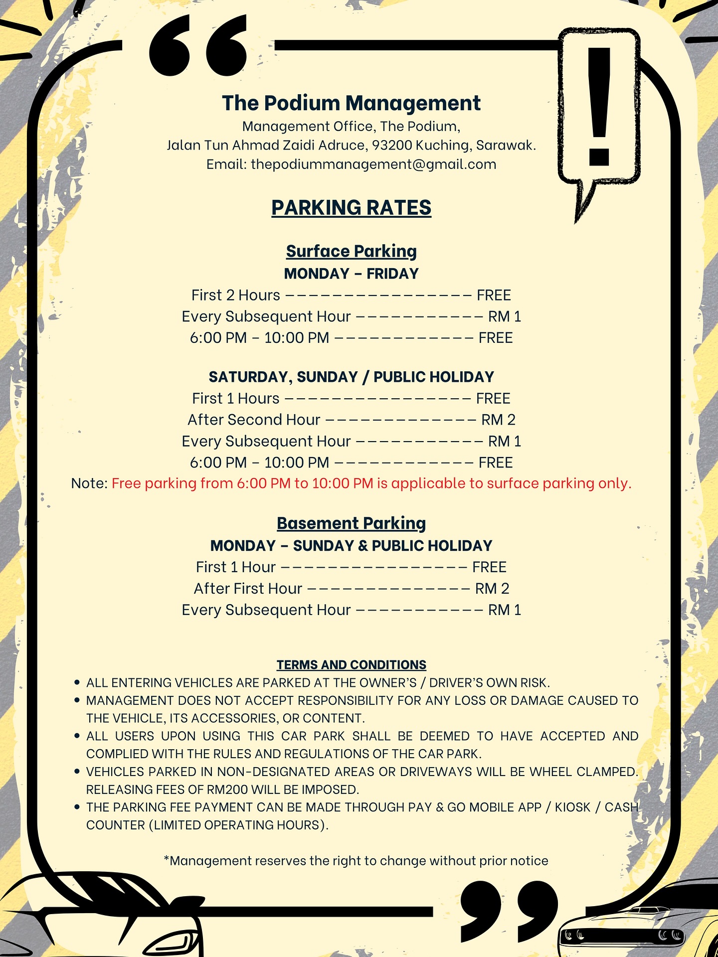 The Podium - 🚗 ANNOUNCEMENT: UPDATED PARKING RATES! 🚗 New... | Facebook