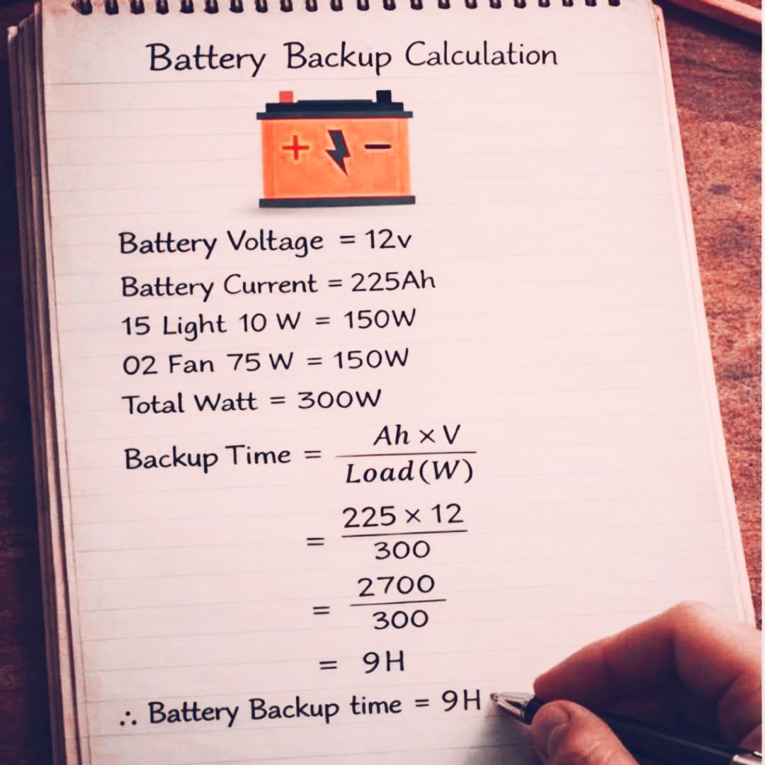 Power - Battery Calculation. #electricalknow #electrician #education # ...