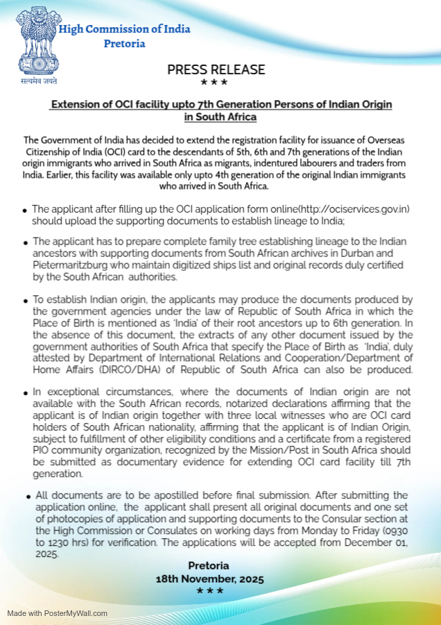 India - High Commission of India Pretoria *** Important notice ...