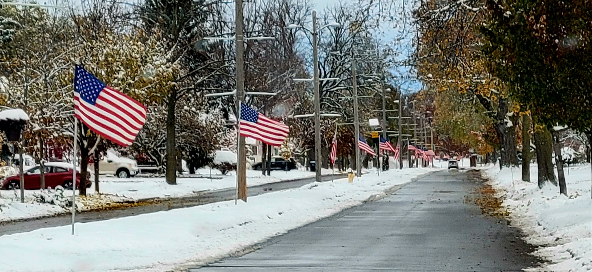 Video - BATAVIA Flags along Redfield Parkway on Veteran's Day, November ...