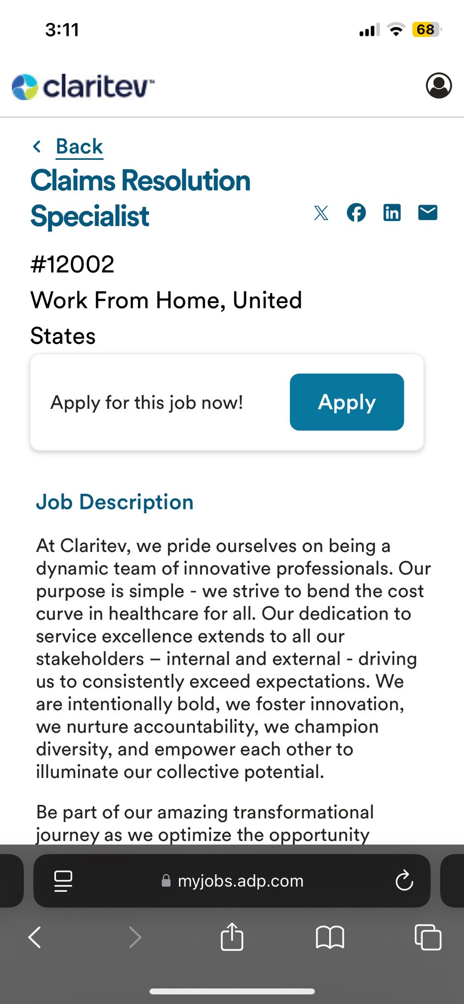 WFH LEGIT JOBS 👩🏾‍💻💞 | Claritev - Claims Resolution Specialist - $20/hr ...