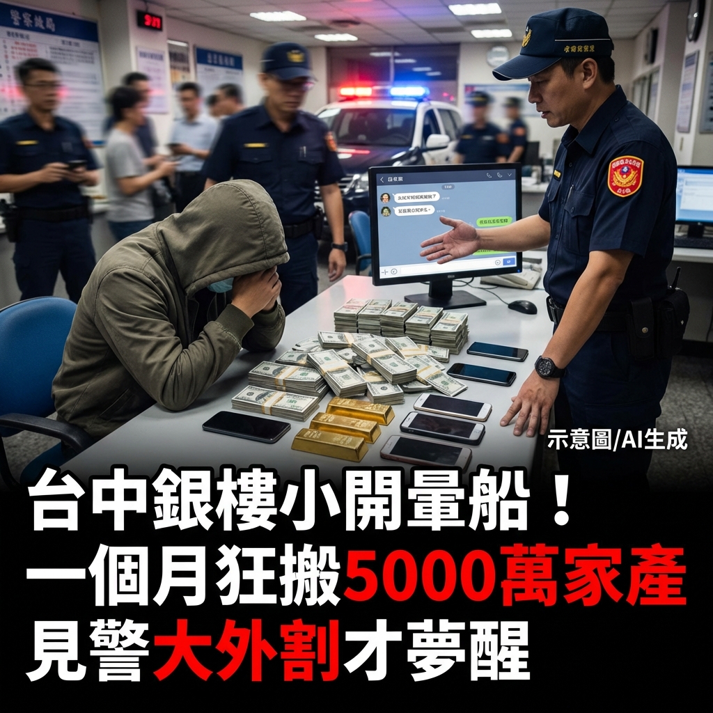我是台中人 - 暈船界的天花板就在這！台中銀樓小開這波操作太神 🤯 為了見「網婆」一面，短短一個月噴掉5000萬新台幣 直到警察一記帥氣「大外 ...