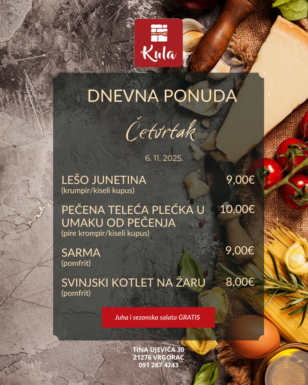 Restoran Kula - 🌊 PETAK, 17. 10. Okus soli i malo dima na... | Facebook