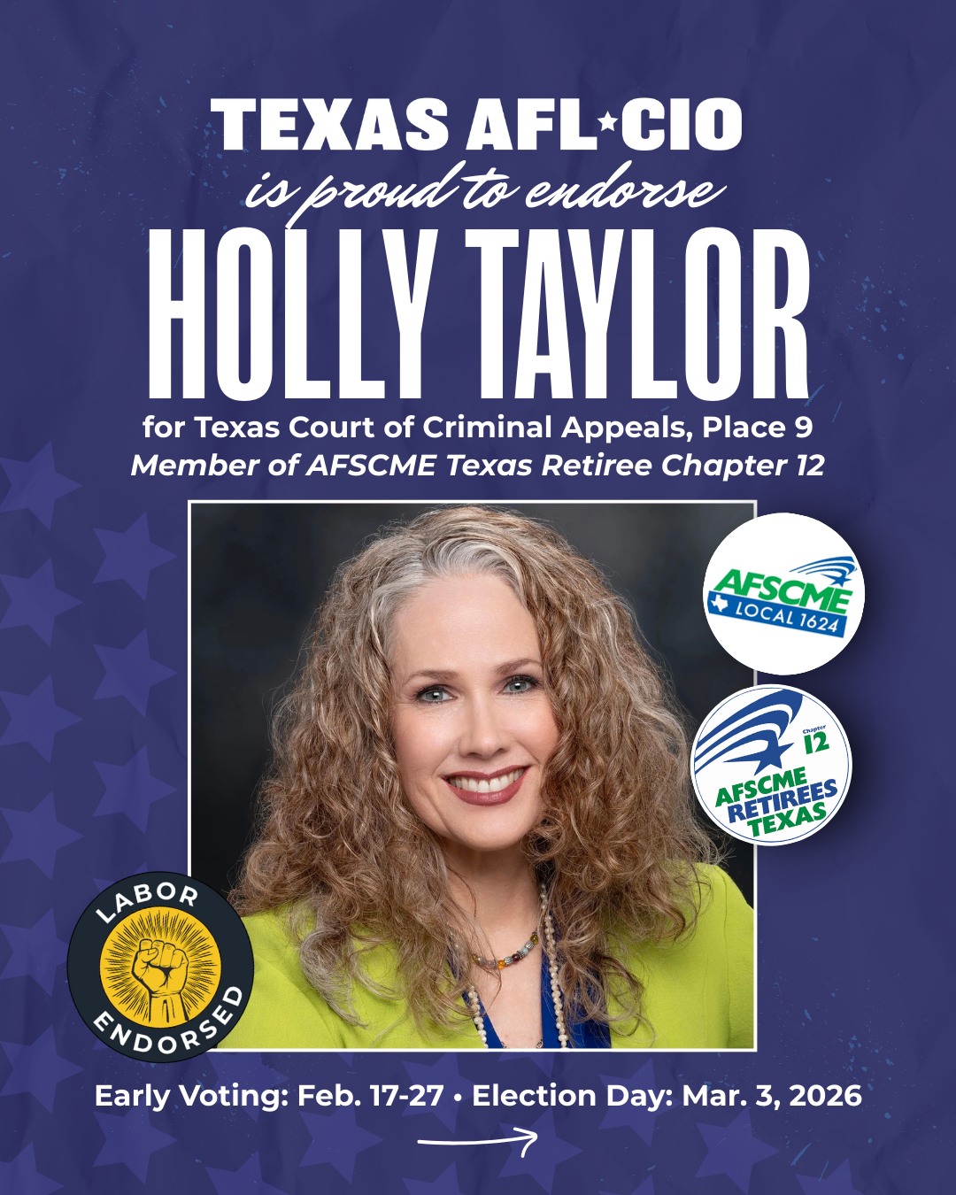 Texas - For Texas Court of Criminal Appeals, Place 9, we’ve endorsed ...