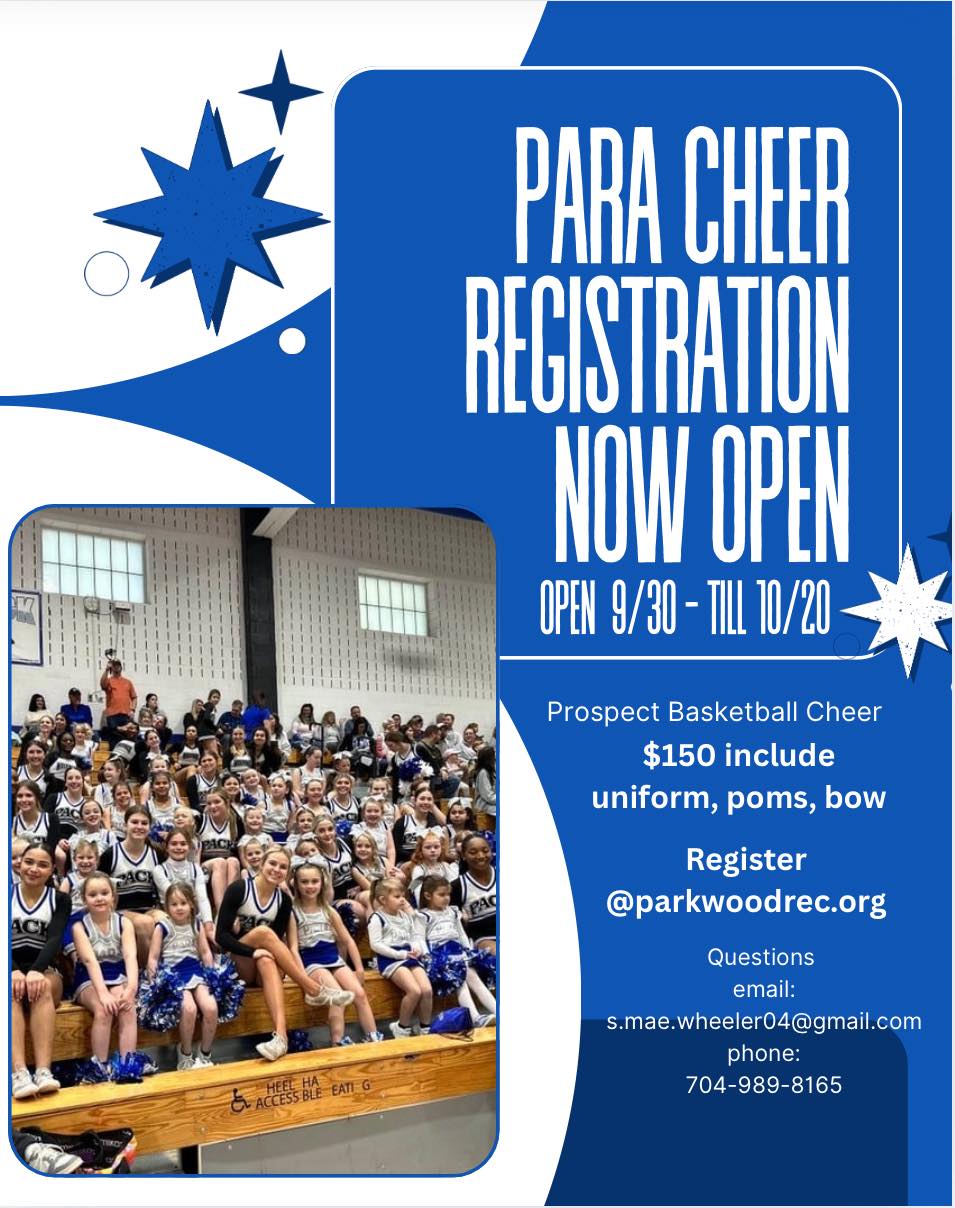 Parkwood - Cheer friends — this is your reminder! Registration for the ...