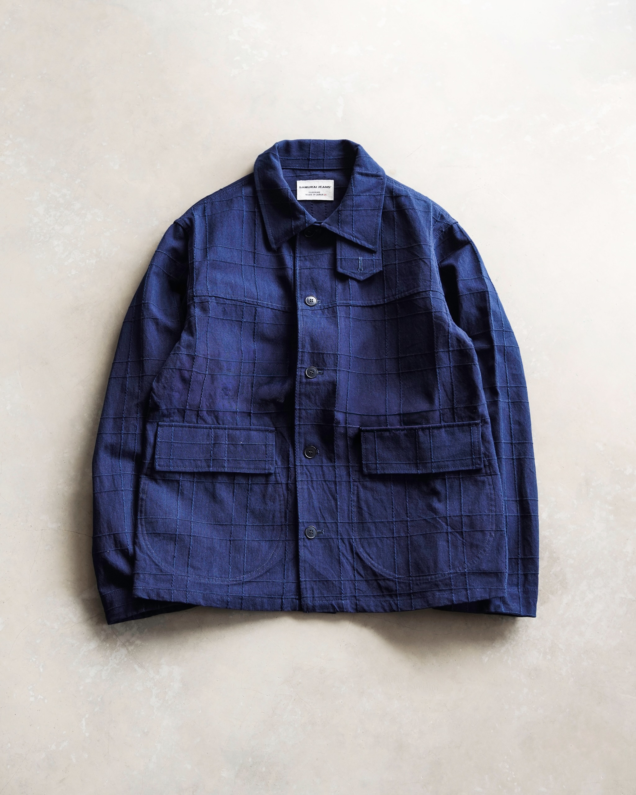 Samurai Jeans SJSJK26-ARS Natural Indigo “Kasezome” Sashiko