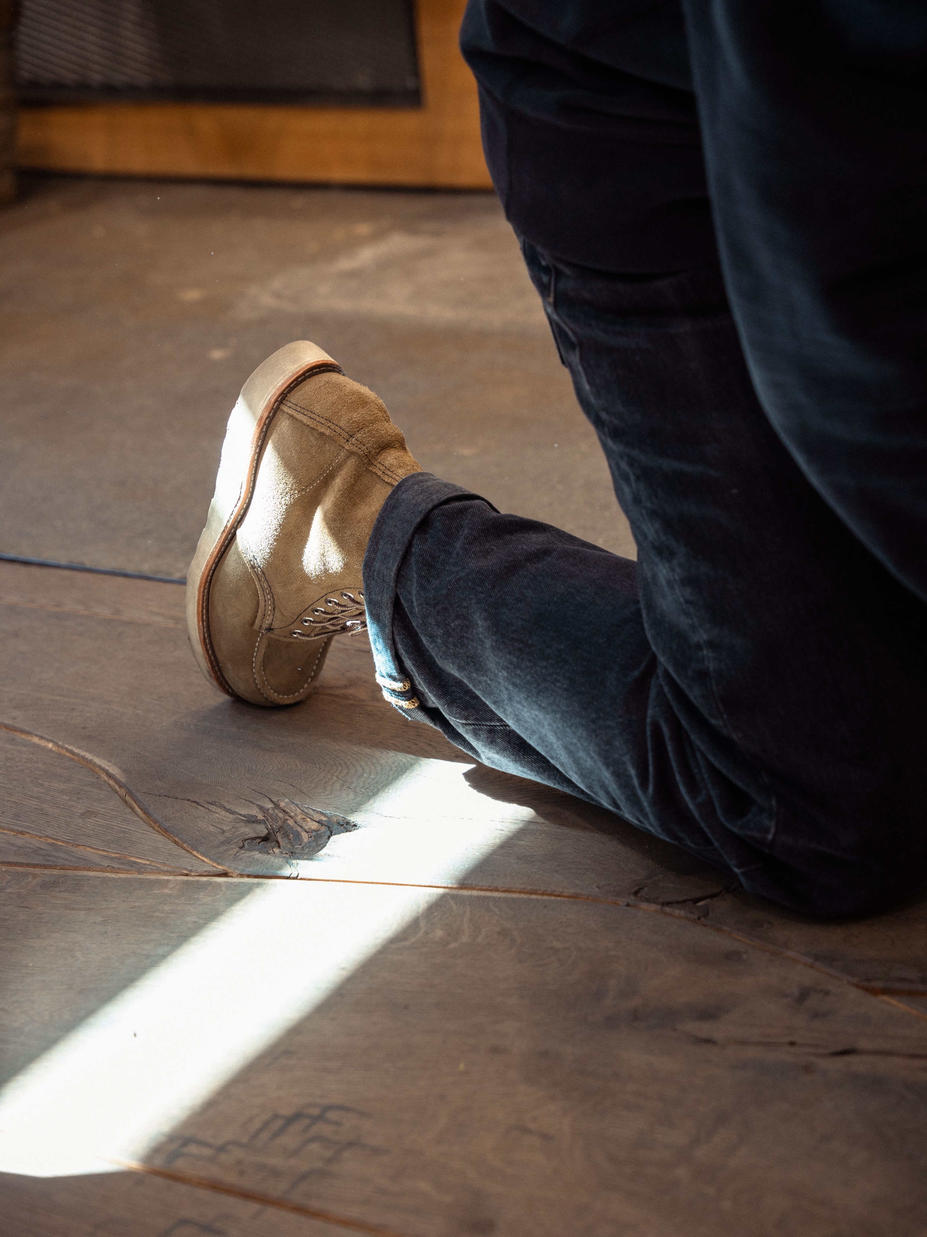 The 8881 Moc Toe in Olive Mohave roughout leather. An absolute