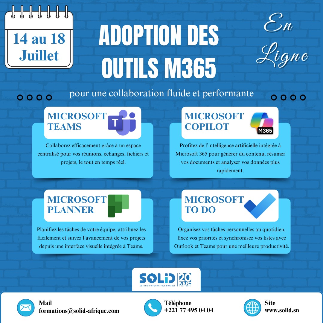 SOLID S.A - 💼 Maîtrisez Microsoft 365 pour une... | Facebook