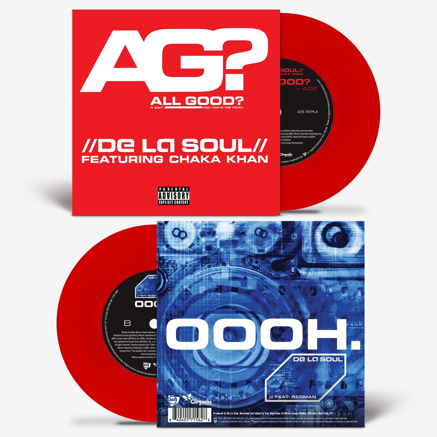 All Good?” ft. Chaka Khan and “Oooh” ft. Redman 7-inch red opaque 