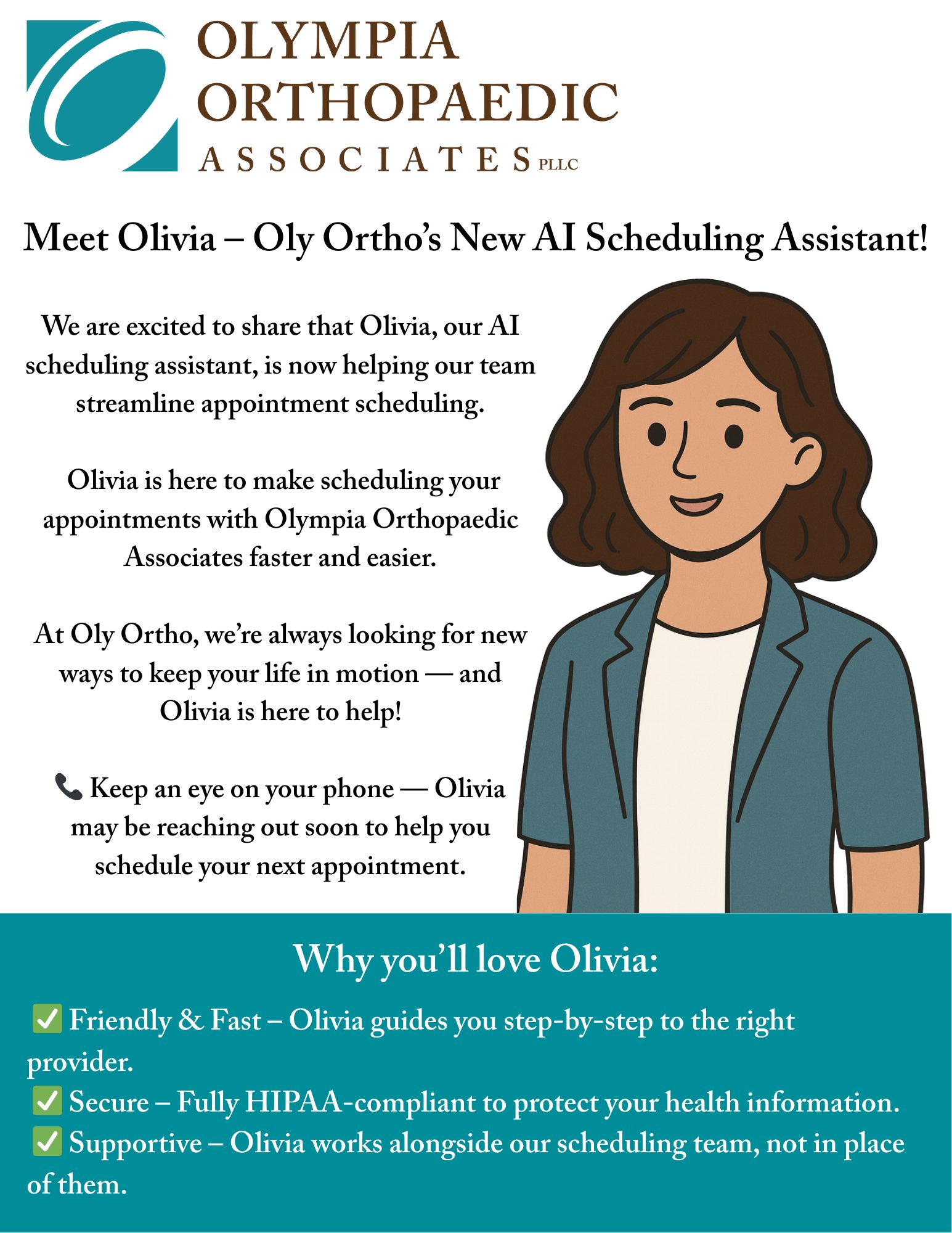 Olympia - 📣 Meet Olivia – Our New AI Scheduling Assistant! 🤖📅 We’re ...