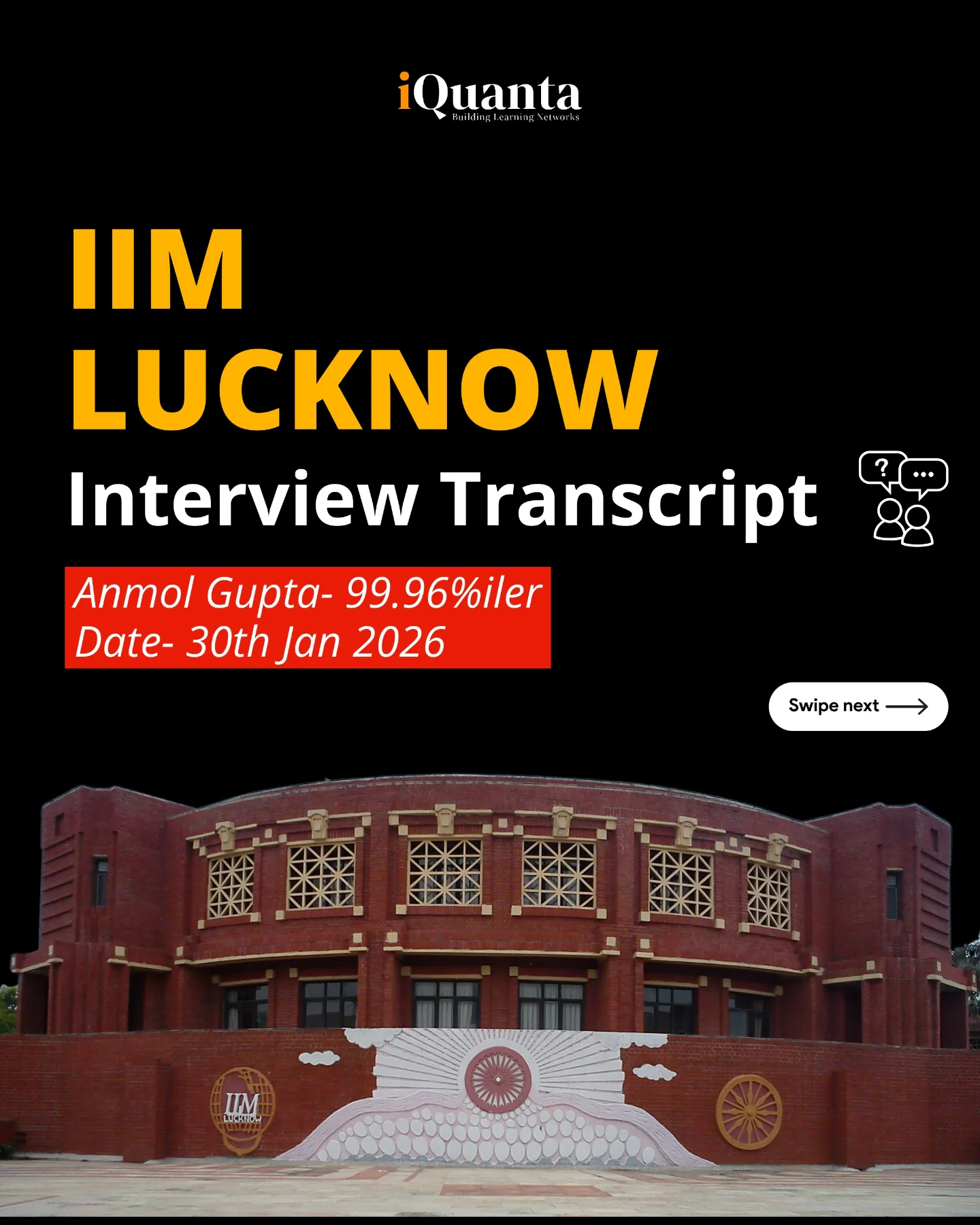 iQuanta - Real IIM Lucknow Interview Transcript of our... | Facebook