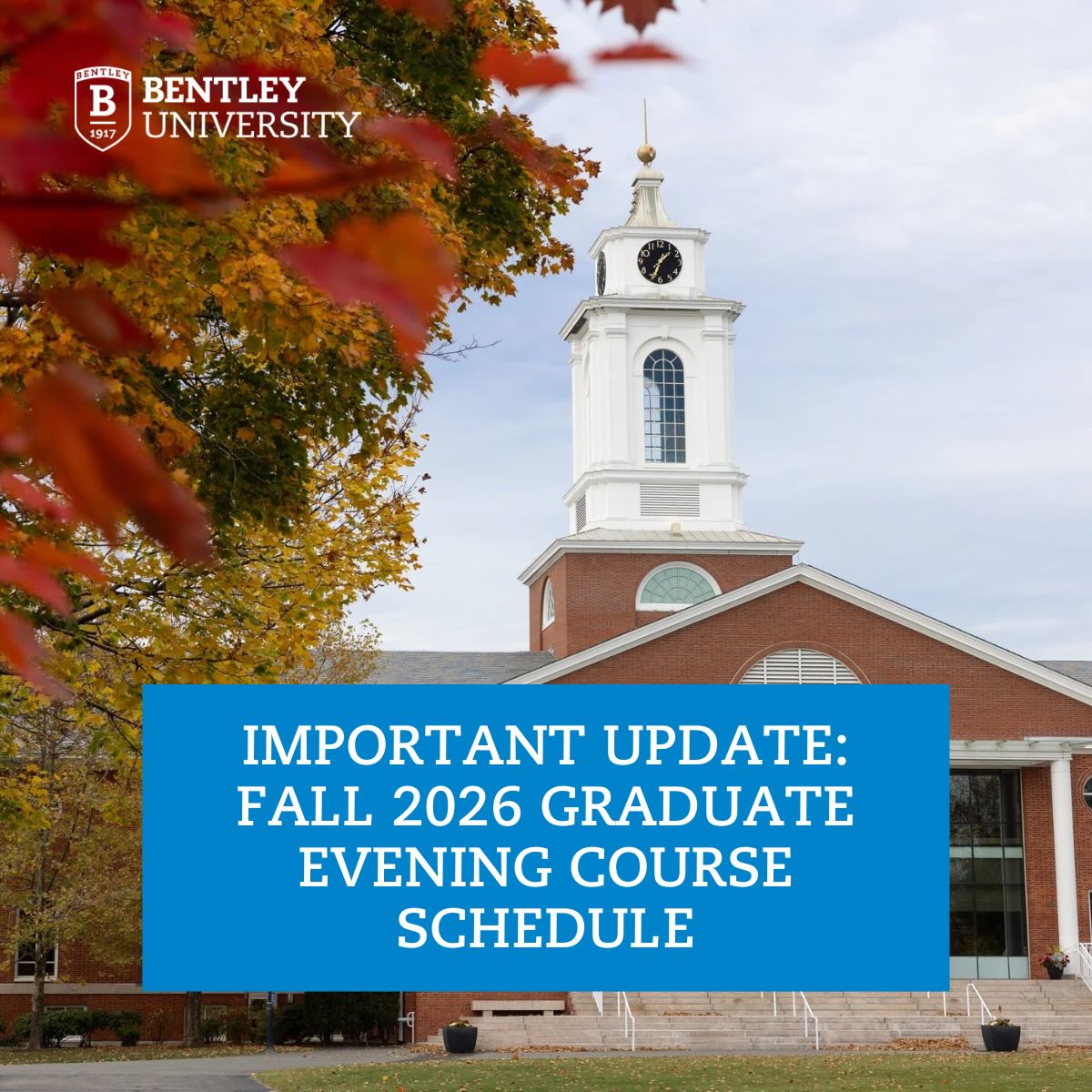 An update to our graduate evening course schedule starting Fall 2026 ...