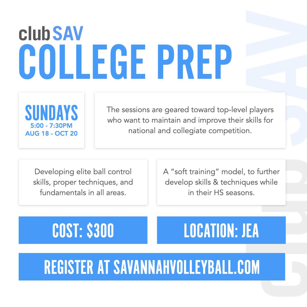 Our College Prep Program is... - Club Savannah Volleyball | Facebook