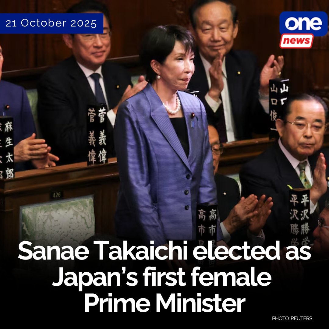 ONE - Japan’s Parliament on Tuesday elected Sanae Takaichi as the ...