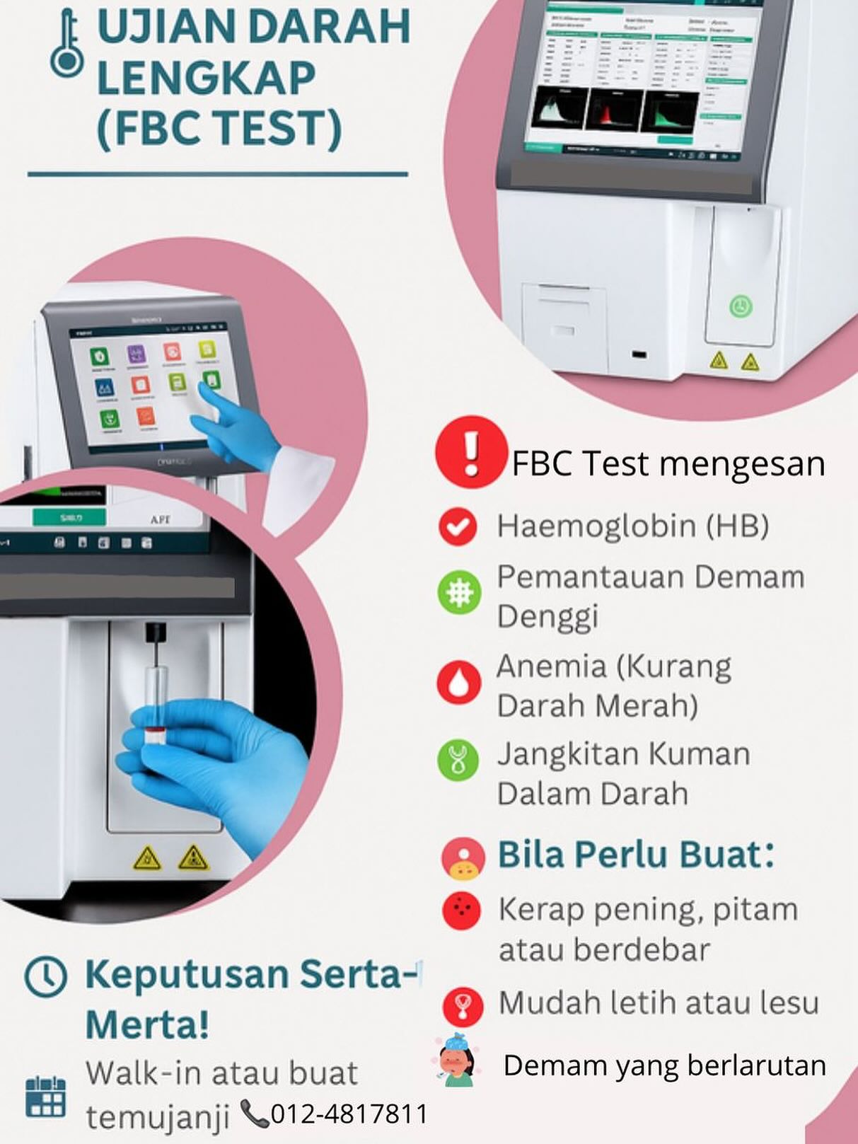 🩸 Ujian FBC (Full Blood... - Klinik Cinta Sayang Sejati | Facebook