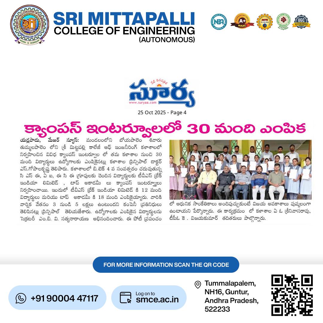 🌸 ... - Sri Mittapalli College Of Engineering - Autonomous | Facebook