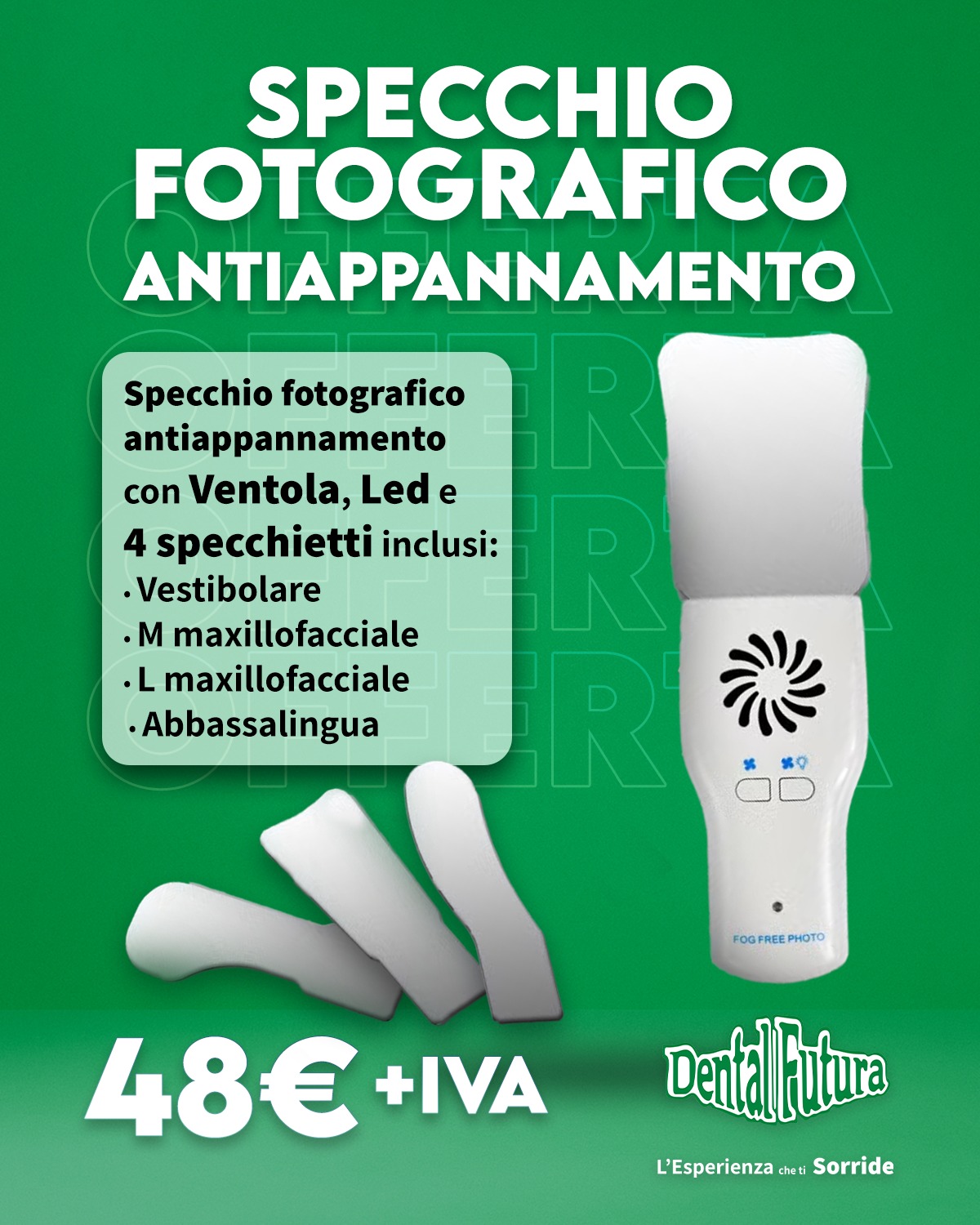 Specchi fotografia intraorale antiappannamento LED - il Dottore
