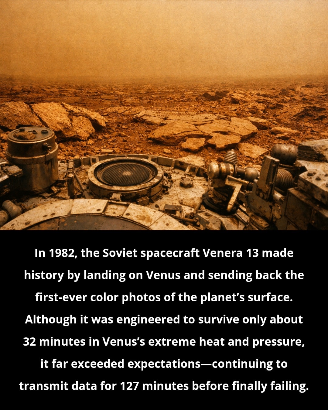 Venera 13 spacecraft explores Venus' surface